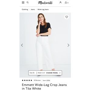 Madewell Emmett Wide-Leg Crop Jeans in White